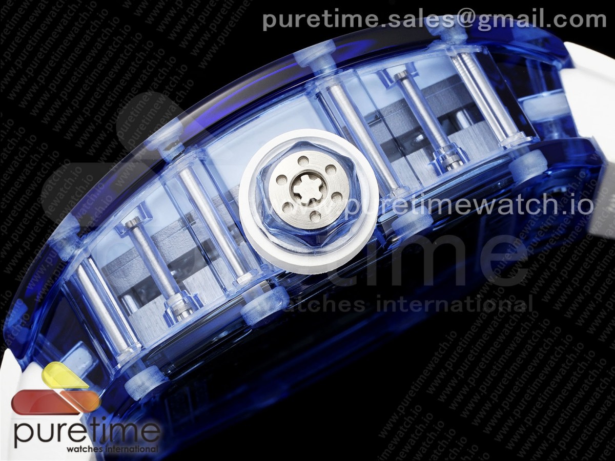 RM53-02 Blue Transparent Tourbillon RMF Best Edition Skeleton Dial on Transparent Rubber Strap V2 - Image 7