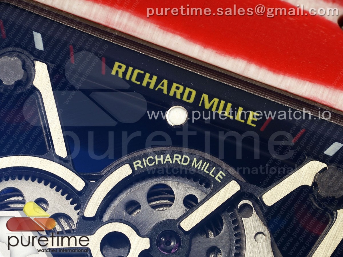 RM035-02 Red Carbon ZF 1:1 Best Edition Skeleton Dial on Black Rubber Strap NH05A V3+ - Image 11