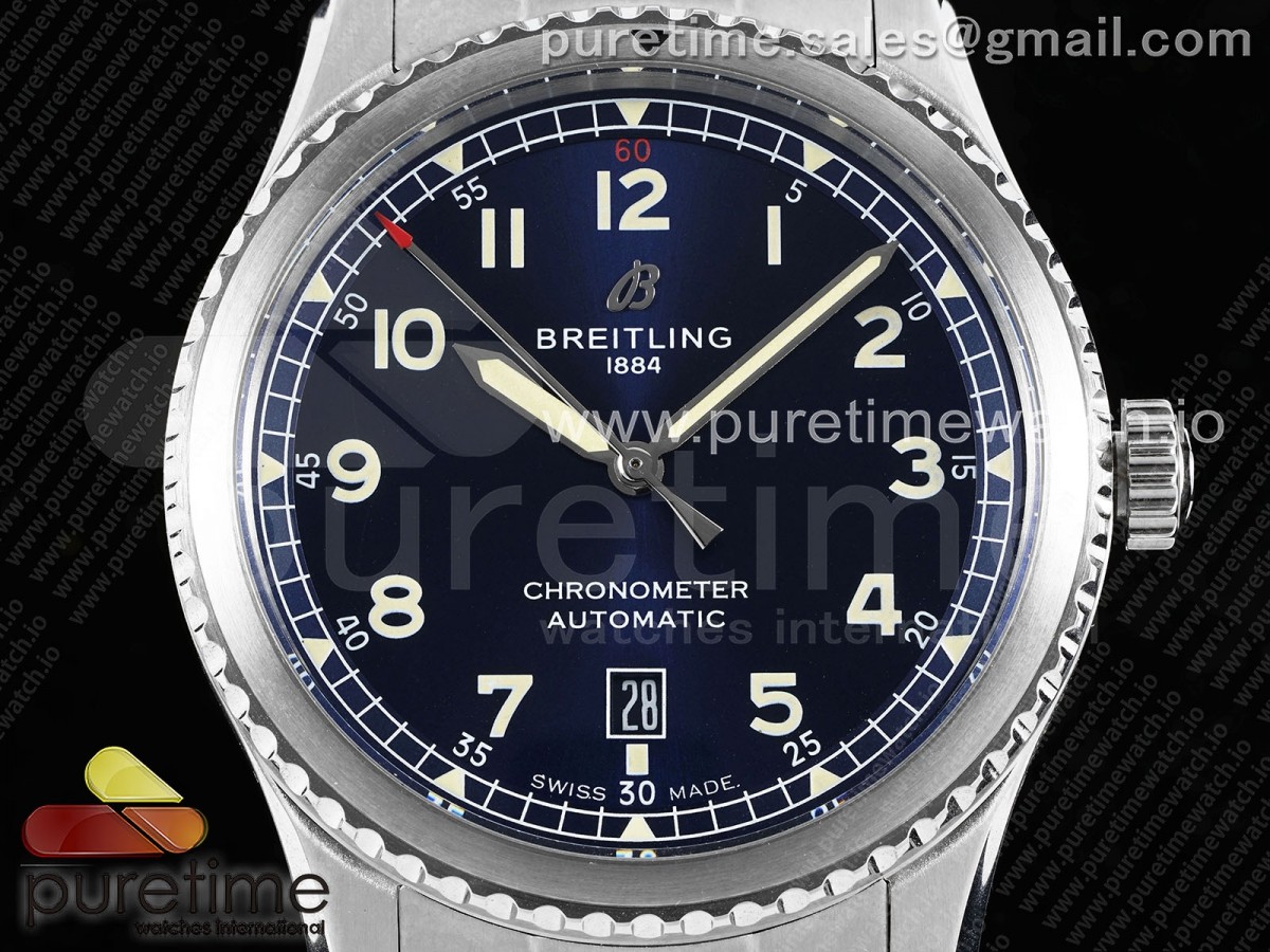 Navitimer 8 Automatic 41mm SS TF 1:1 Best Edition Blue Dial on SS Bracelet A2824 - Image 8