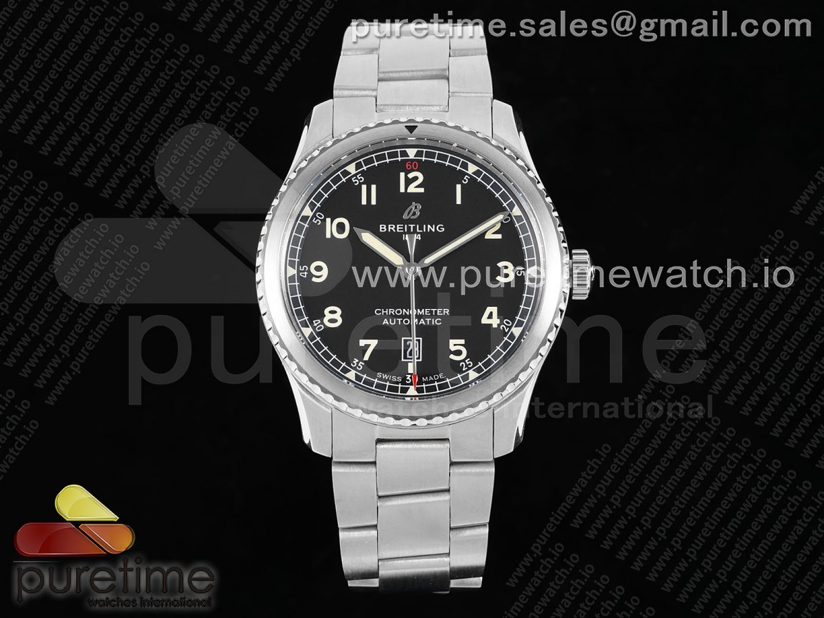 Navitimer 8 Automatic 41mm SS TF 1:1 Best Edition Black Dial on SS Bracelet A2824 - Image 4