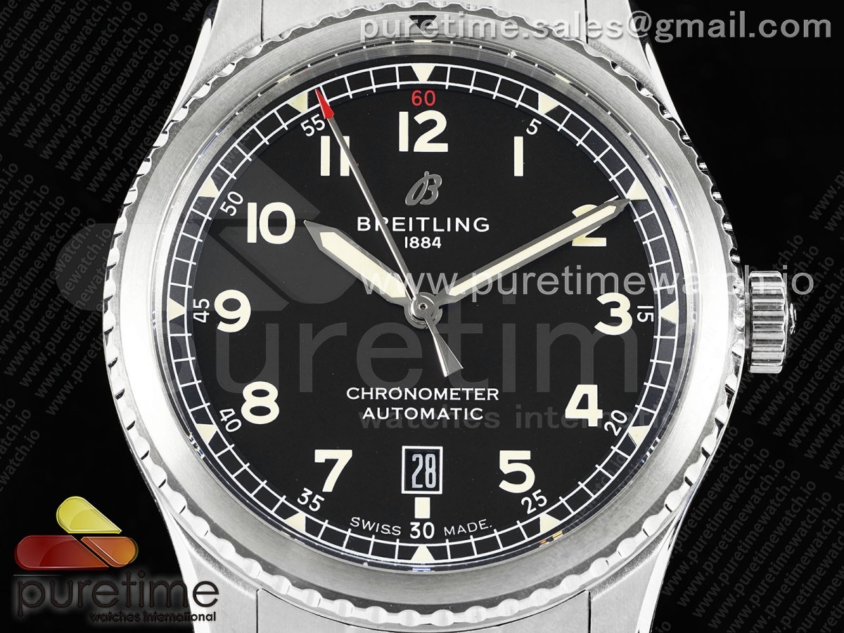 Navitimer 8 Automatic 41mm SS TF 1:1 Best Edition Black Dial on SS Bracelet A2824 - Image 6
