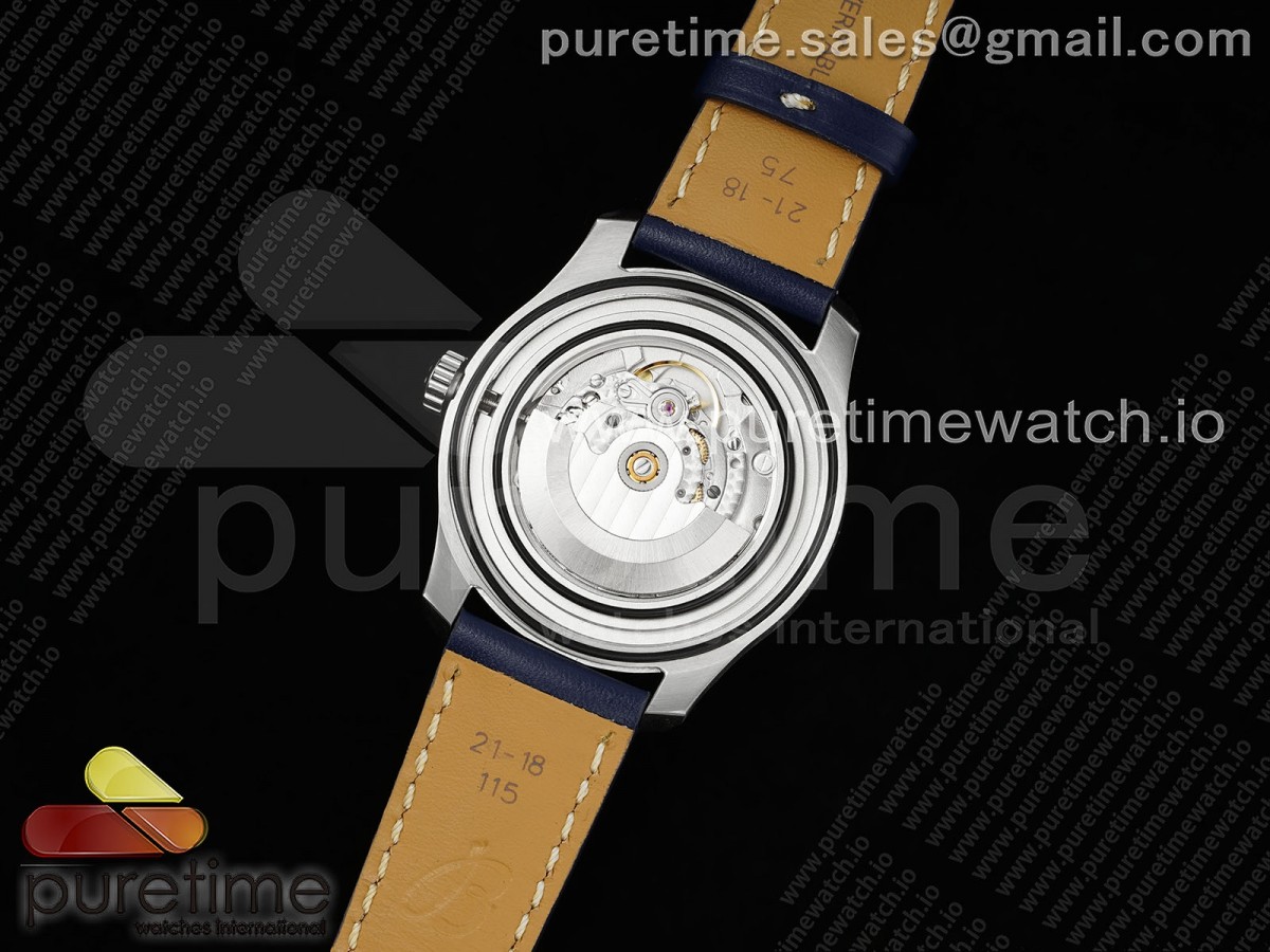 Navitimer 8 Automatic 41mm SS TF 1:1 Best Edition Blue Dial on Blue Leather Strap A2824 - Image 14
