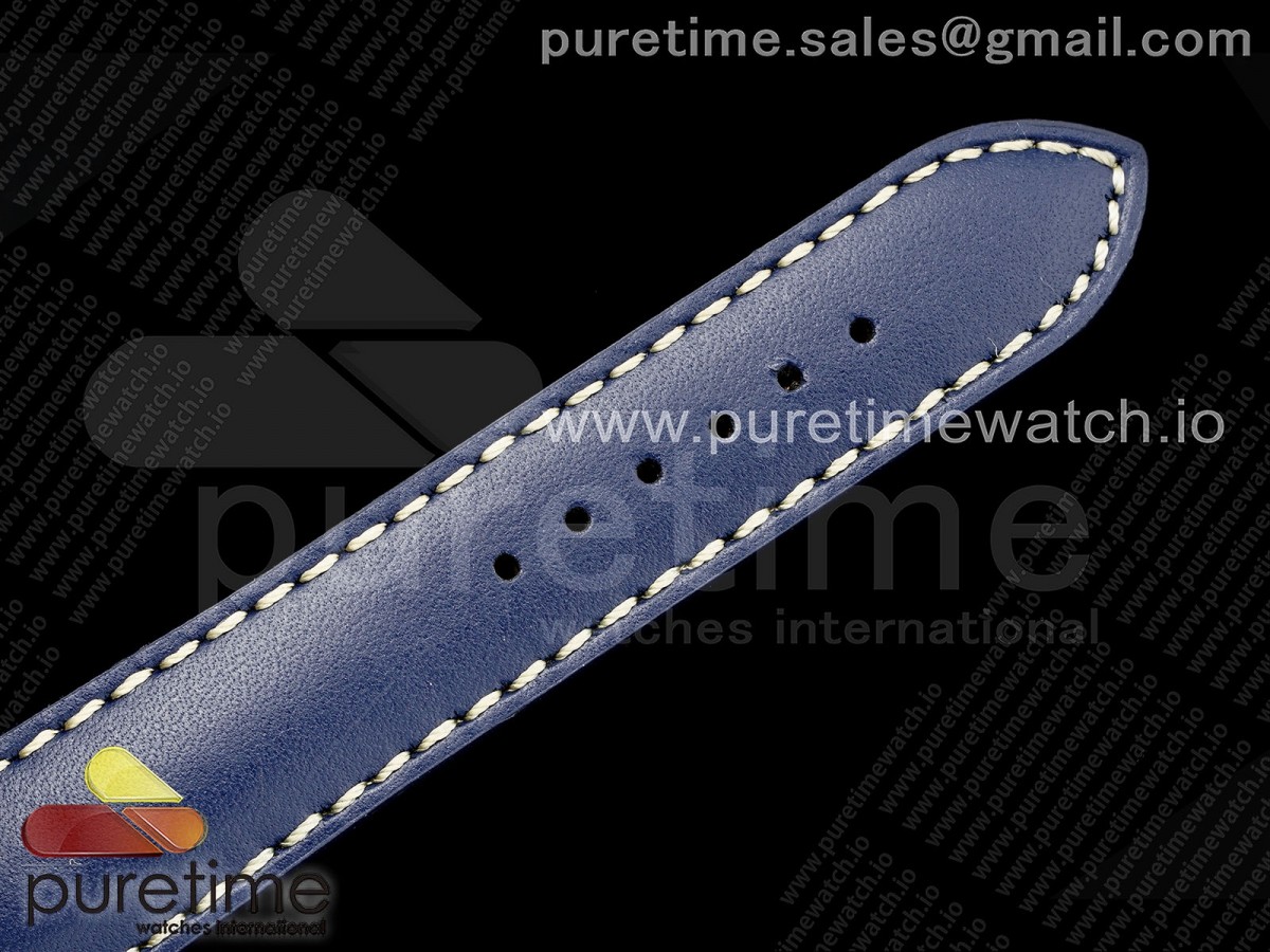 Navitimer 8 Automatic 41mm SS TF 1:1 Best Edition Blue Dial on Blue Leather Strap A2824 - Image 16