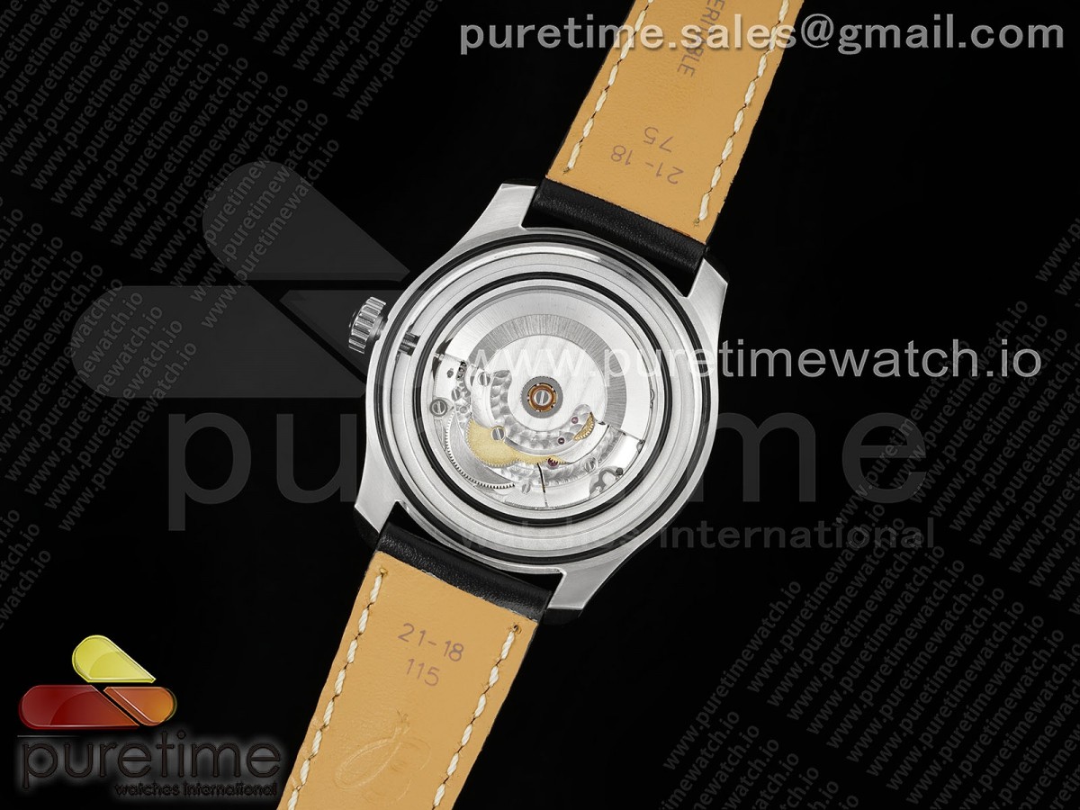 Navitimer 8 Automatic 41mm SS TF 1:1 Best Edition Black Dial on Black Leather Strap A2824 - Image 12