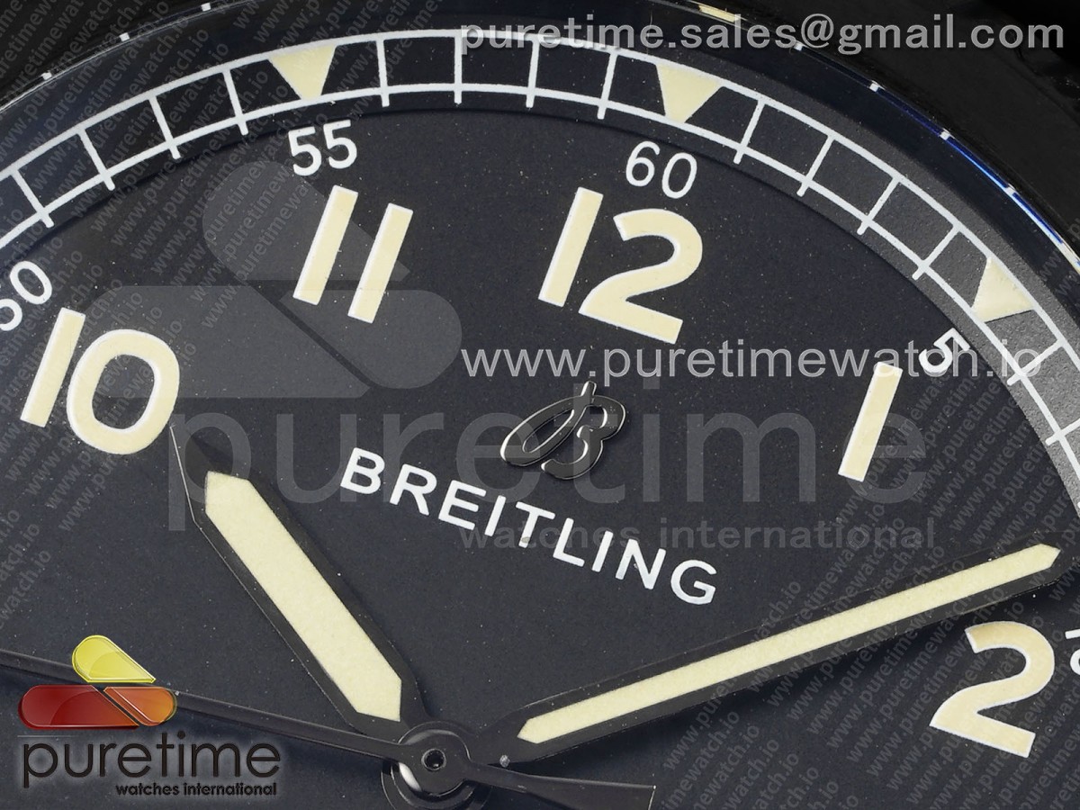 Navitimer 8 Automatic 41mm PVD TF 1:1 Best Edition Black Dial on Black Leather Strap A2824 - Image 6