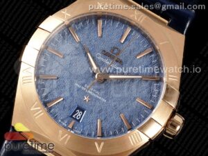 Constellation 39mm RG ASWF 1:1 Best Edition Blue Dial on Blue Leather Strap A8800