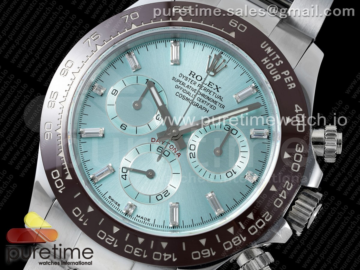 Daytona 116506 QF 1:1 Best Edition Ice Blue Dial Crystal Markers on SS Bracelet SH4130 V3 (Gain Weight)