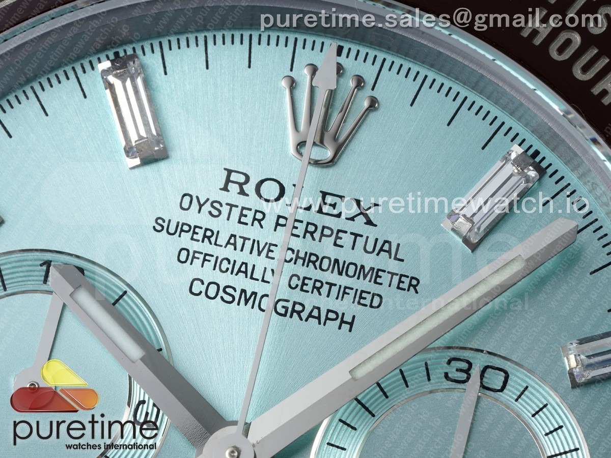 Daytona 116506 QF 1:1 Best Edition Ice Blue Dial Crystal Markers on SS Bracelet SH4130 V3 (Gain Weight) - Image 5