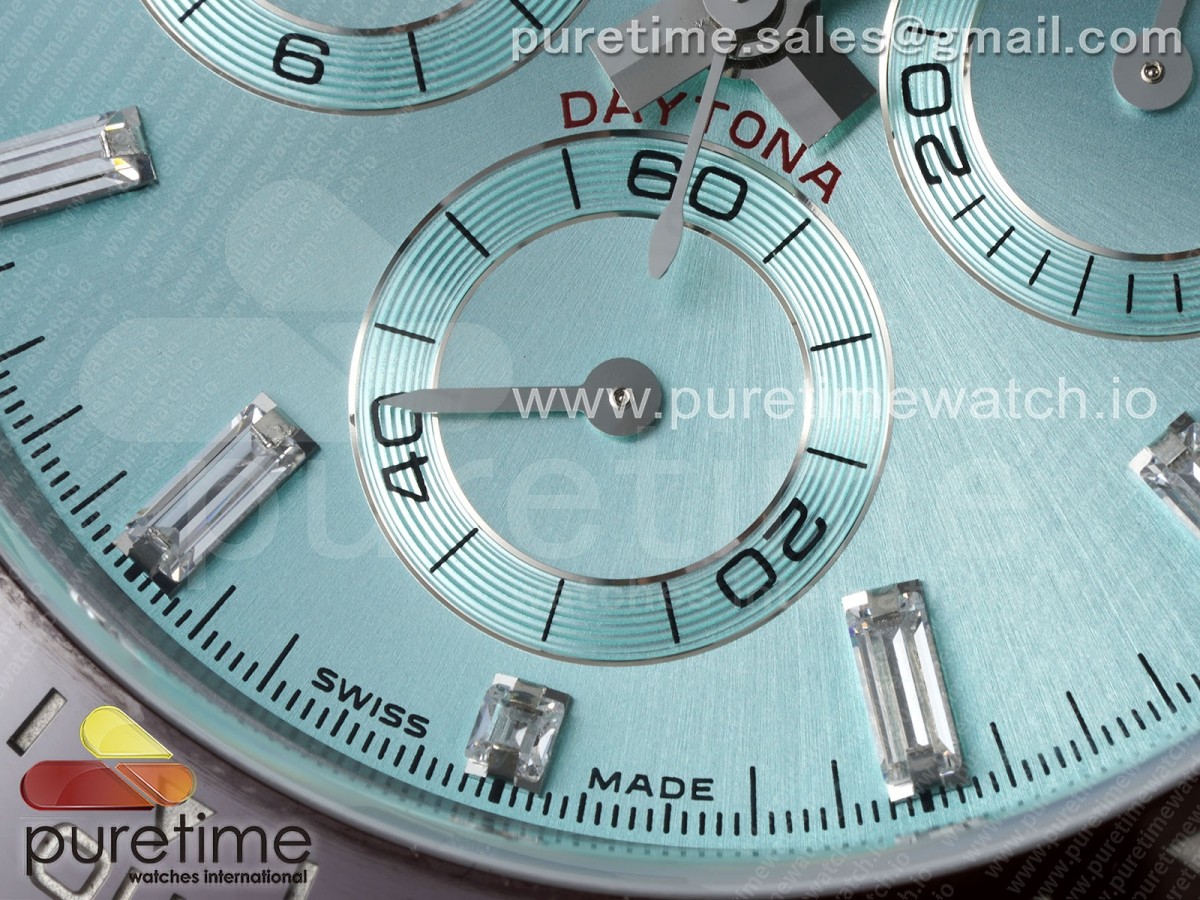 Daytona 116506 QF 1:1 Best Edition Ice Blue Dial Crystal Markers on SS Bracelet SH4130 V3 (Gain Weight) - Image 8
