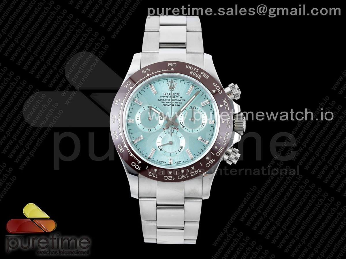 Daytona 116506 QF 1:1 Best Edition Ice Blue Dial Crystal Markers on SS Bracelet SH4130 V3 (Gain Weight) - Image 6