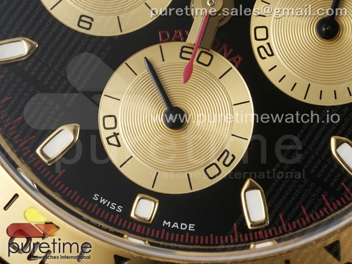 Daytona 116508 QF 1:1 Best Edition Black/YG Dial on YG Bracelet SH4130 V3 (Gain Weight) - Image 6