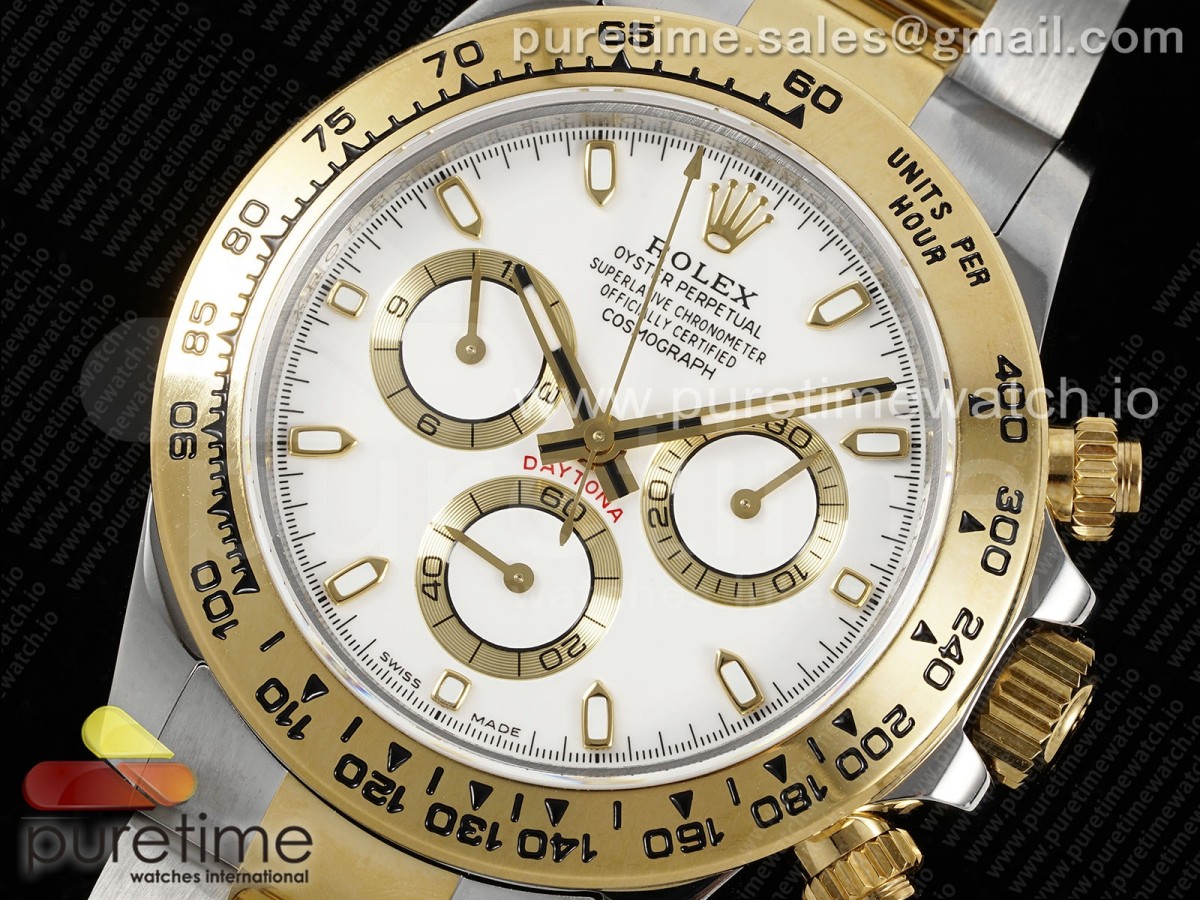 Daytona 116503 QF Cadran blanc sur Bracelet SS/YG SH4130 V3 (poids de la compote) – Image 2