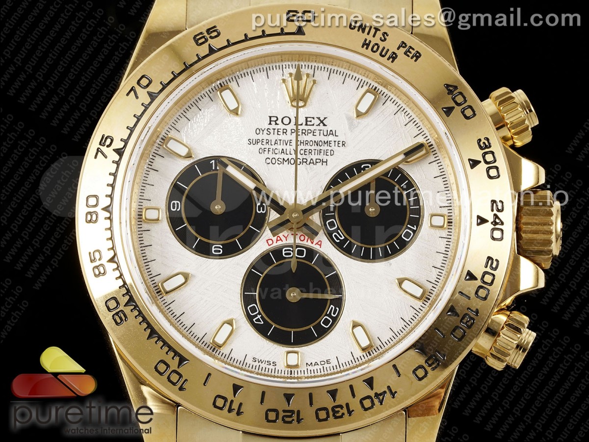 Daytona 116508 QF White/Black Dial on YG Bracelet SH4130 V3 (Gain Weight) - Image 8