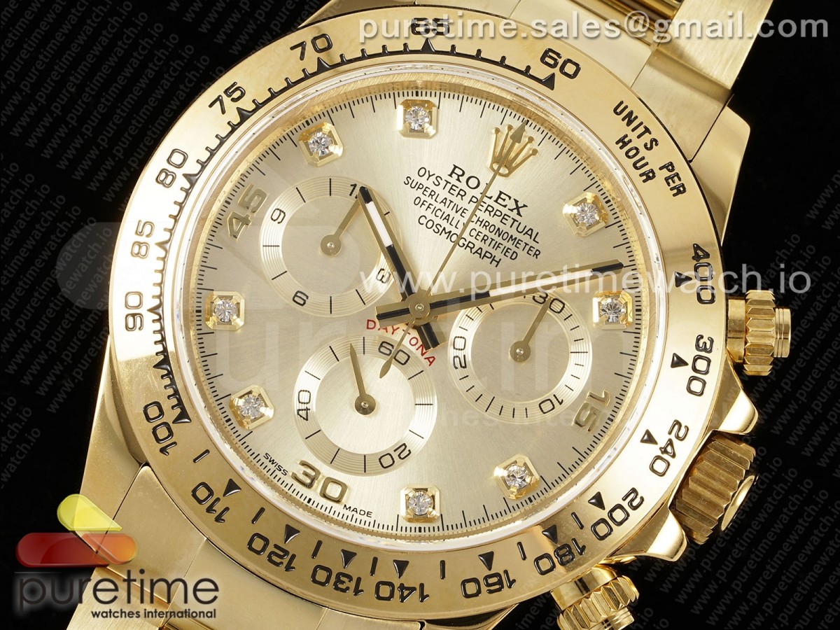 Daytona 116508 QF 1:1 Best Edition YG Diamonds Dial on YG Bracelet SH4130 V3 (Gain Weight)