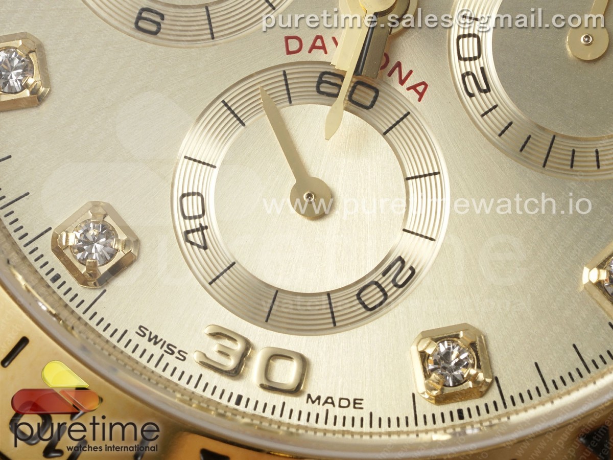Daytona 116508 QF 1:1 Best Edition YG Diamonds Dial on YG Bracelet SH4130 V3 (Gain Weight) - Image 4