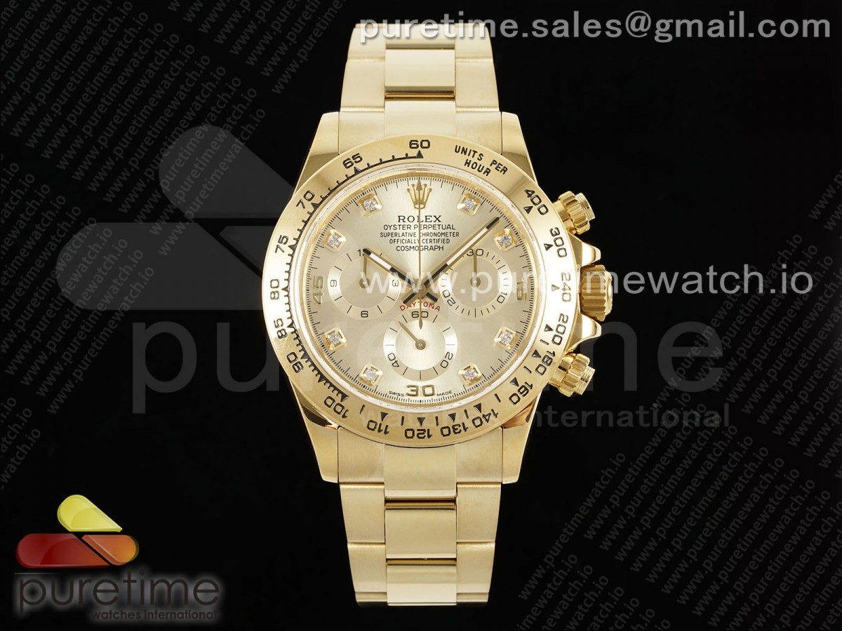 Daytona 116508 QF 1:1 Best Edition YG Diamonds Dial on YG Bracelet SH4130 V3 (Gain Weight) - Image 6