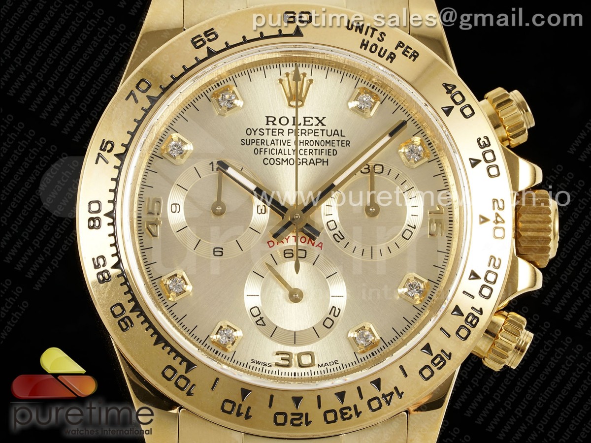 Daytona 116508 QF 1:1 Best Edition YG Diamonds Dial on YG Bracelet SH4130 V3 (Gain Weight) - Image 10