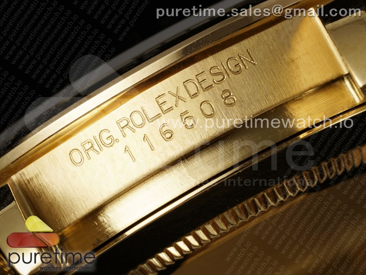 Daytona 116508 QF Cadran Diamants Noirs sur Bracelet en YG SH4130 V3 (Poids de Gain) – Image 22