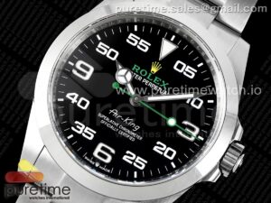 Air-King 126900 Clean 1:1 Best Edition 904L Steel Black Dial on SS Bracelet VR3230