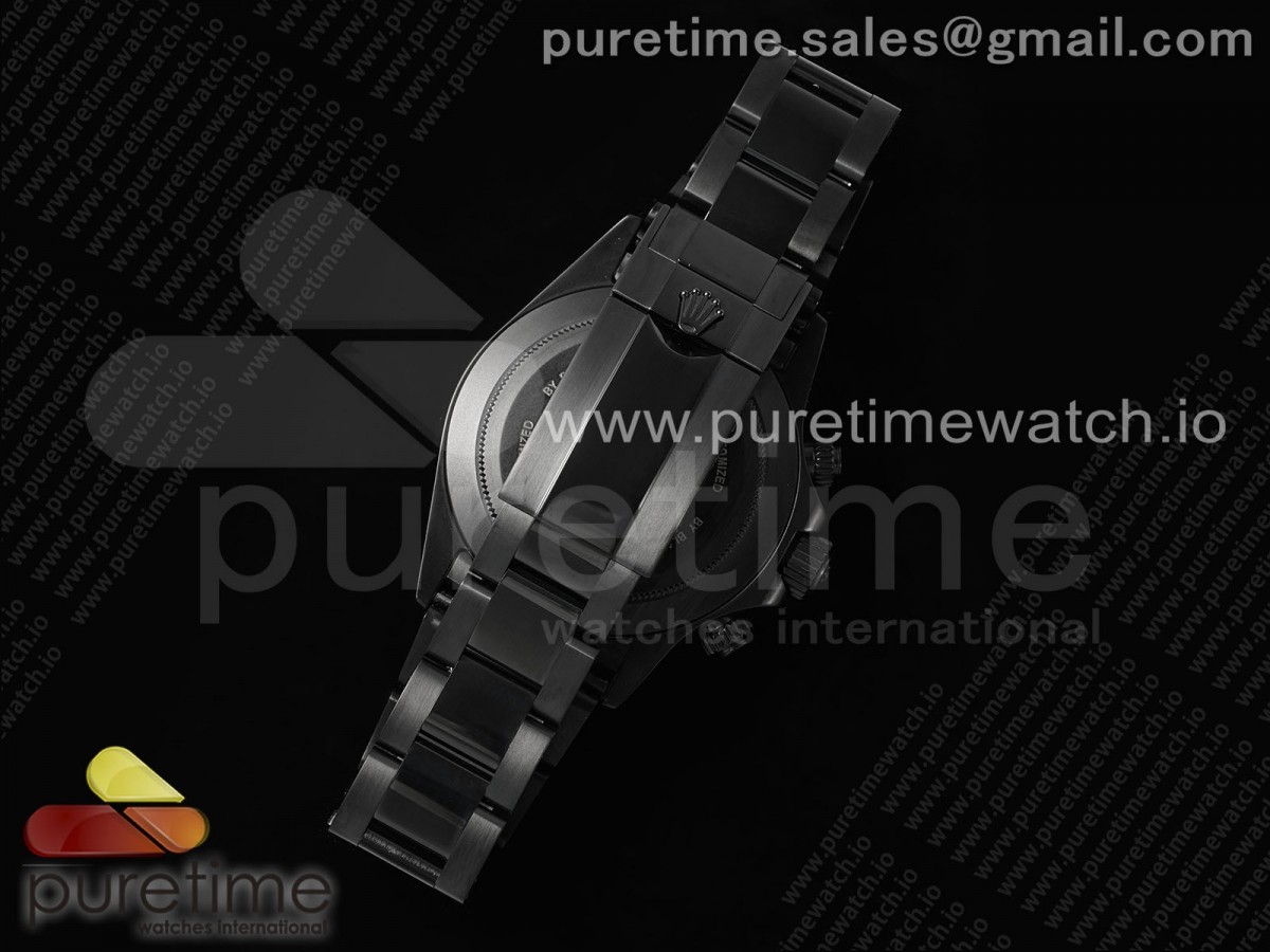 Daytona PVD Noob Best Edition Black Dial Purple Diamonds Bezel on PVD Bracelet SA4130 - Image 11
