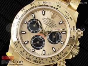 Daytona 116508 YG OMF Best Edition YG/Black Dial Red Hand on YG Bracelet A7750 (Slim Movement)
