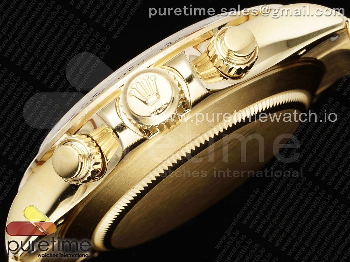 Daytona 116508 YG OMF Best Edition Blue Dial on YG Bracelet A7750 (Slim Movement) - Image 9