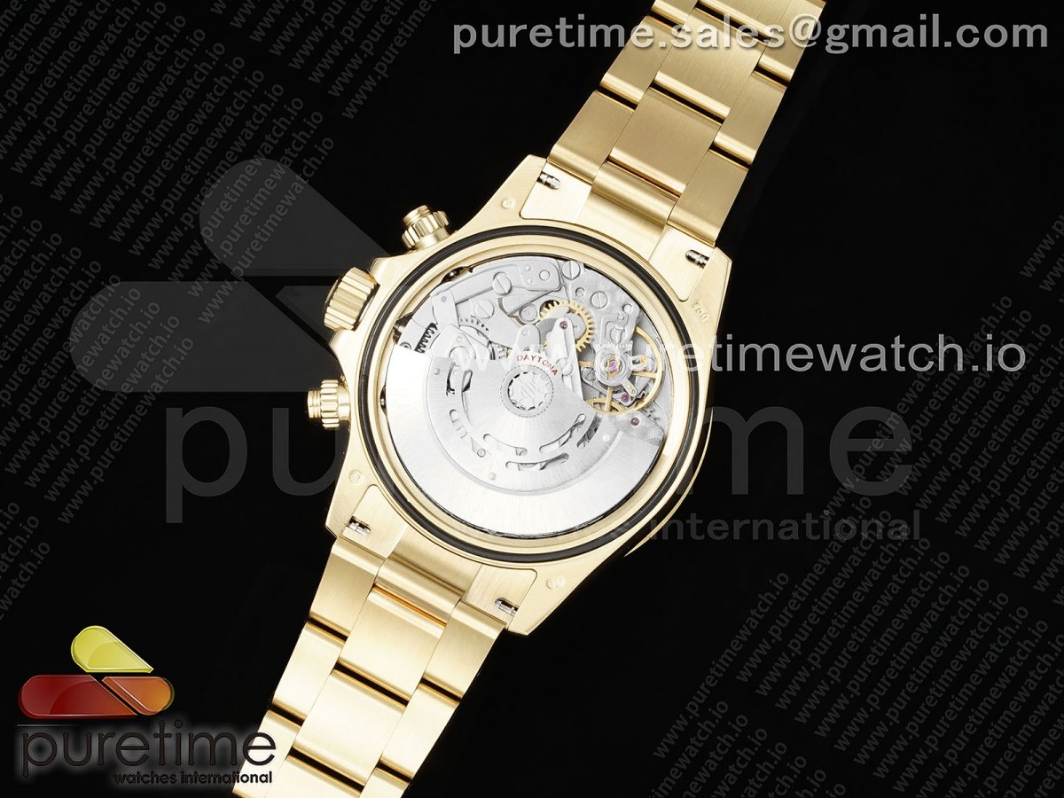 Daytona 116508 YG OMF Best Edition Blue Dial on YG Bracelet A7750 (Slim Movement) - Image 16