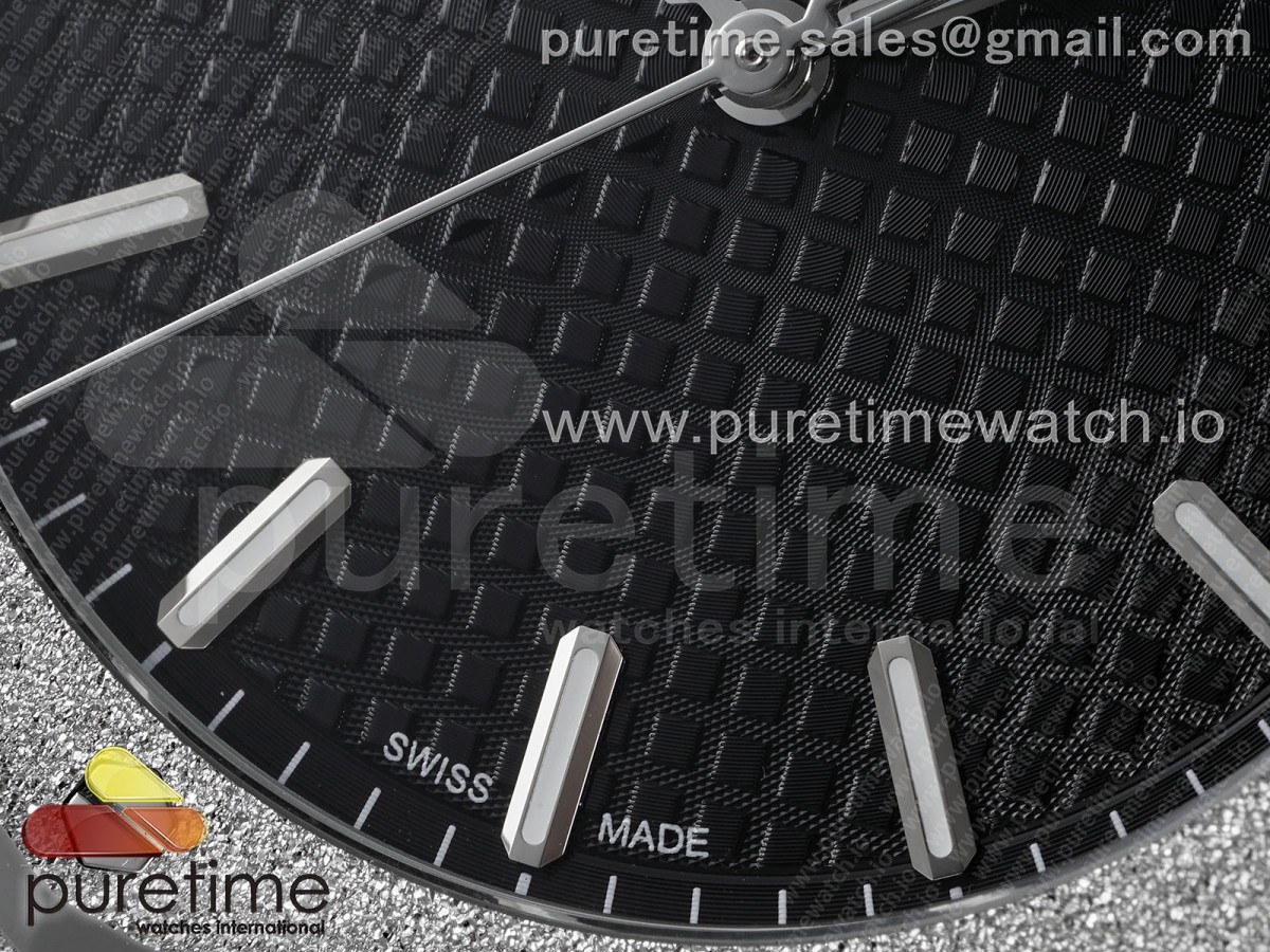 Royal Oak 41mm 15500 Frosted SS APSF 1:1 Best Edition Black Textured Dial on SS Bracelet SA4302 Super Clone - Image 9
