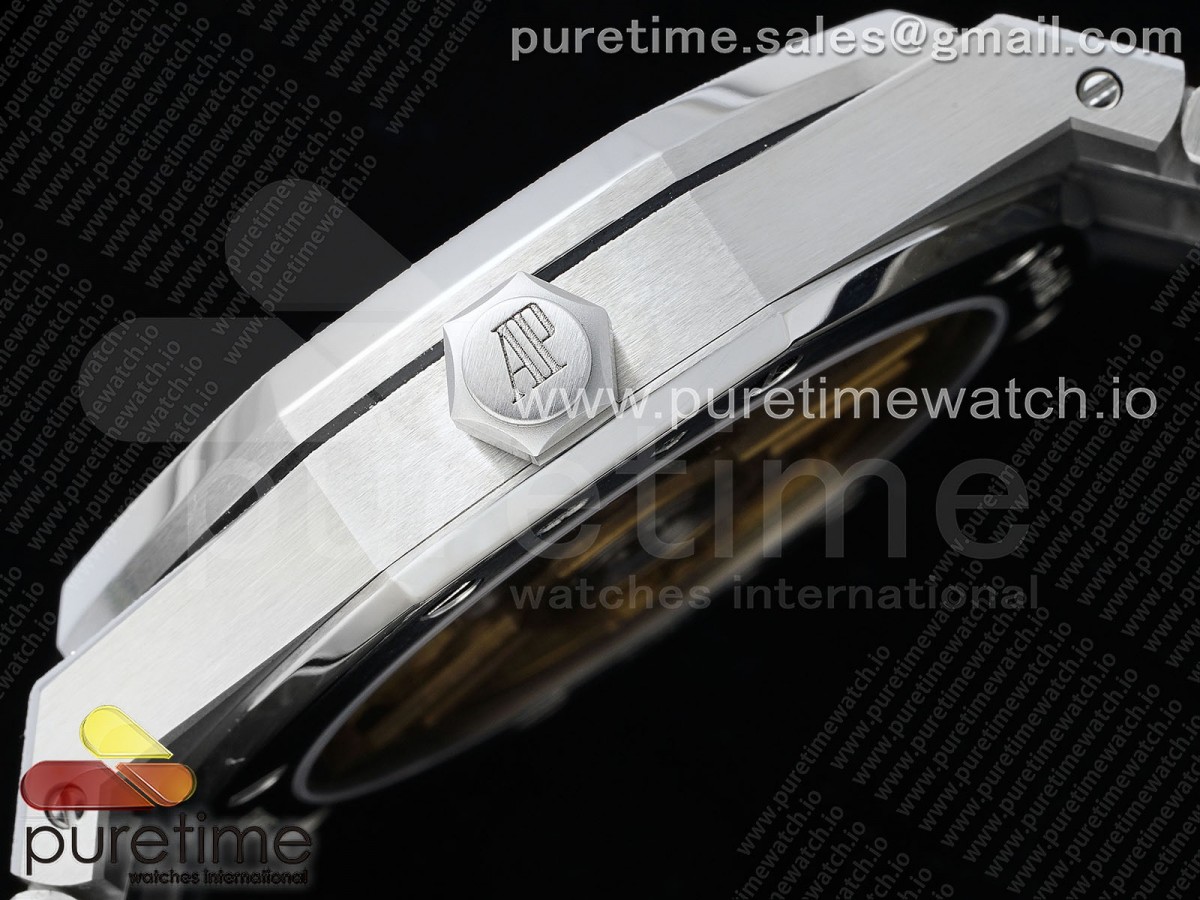 Royal Oak 41mm 15500 Frosted SS APSF 1:1 Best Edition Black Textured Dial on SS Bracelet SA4302 Super Clone - Image 6