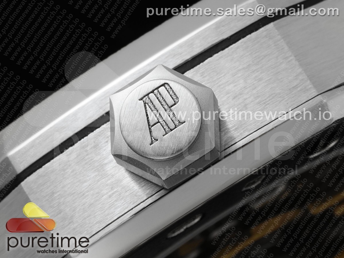 Royal Oak 41mm 15500 Frosted SS APSF 1:1 Best Edition Black Textured Dial on SS Bracelet SA4302 Super Clone - Image 5