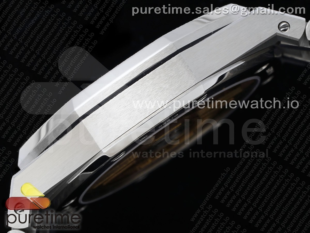 Royal Oak 41mm 15500 Frosted SS APSF 1:1 Best Edition Black Textured Dial on SS Bracelet SA4302 Super Clone - Image 12
