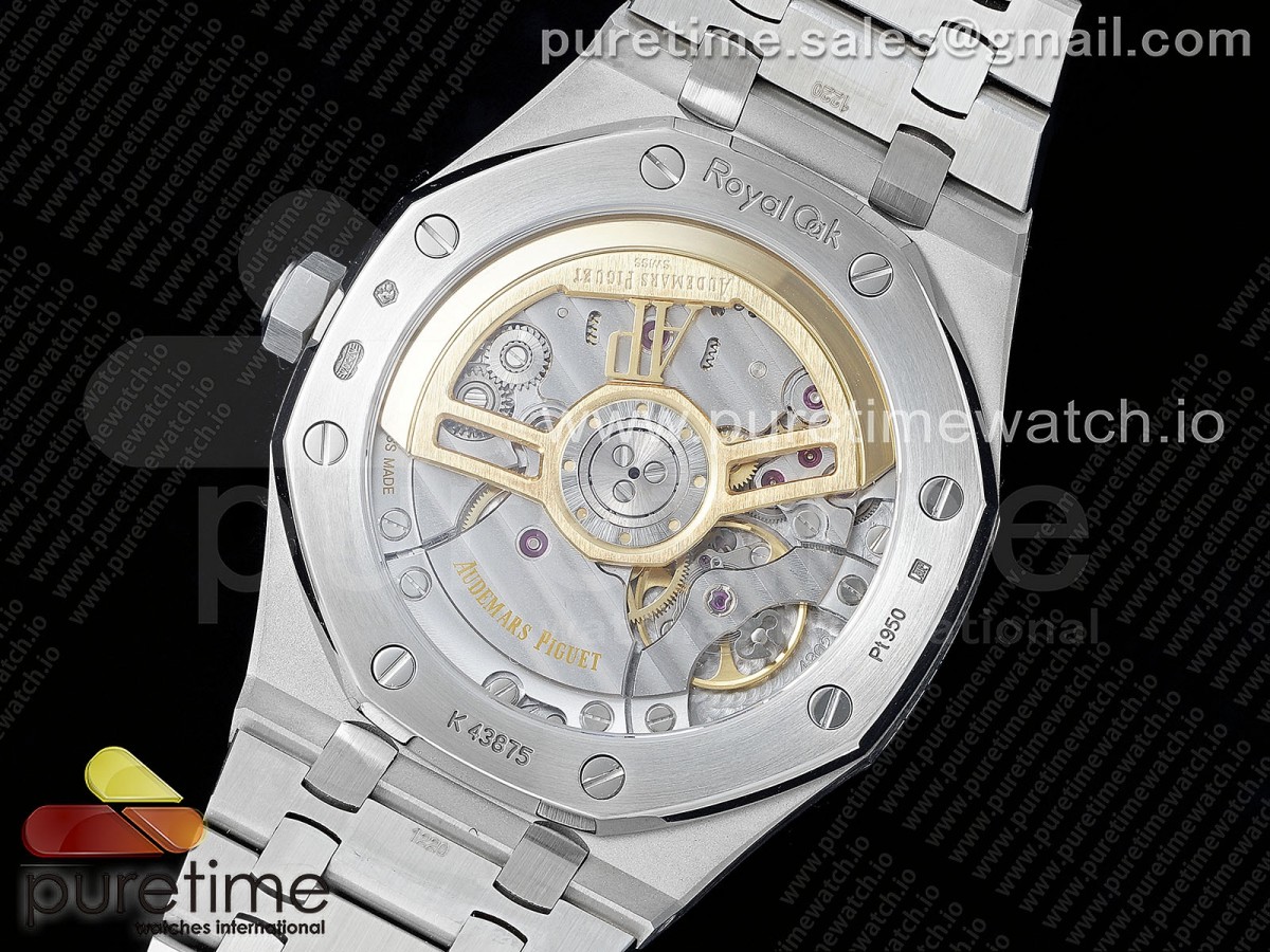 Royal Oak 41mm 15500 Frosted SS APSF 1:1 Best Edition Black Textured Dial on SS Bracelet SA4302 Super Clone - Image 15