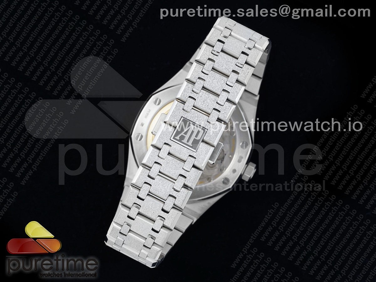 Royal Oak 41mm 15500 Esfera de textura gris de SS APSF congelado en pulsera SS SA4302 - Imagen 29