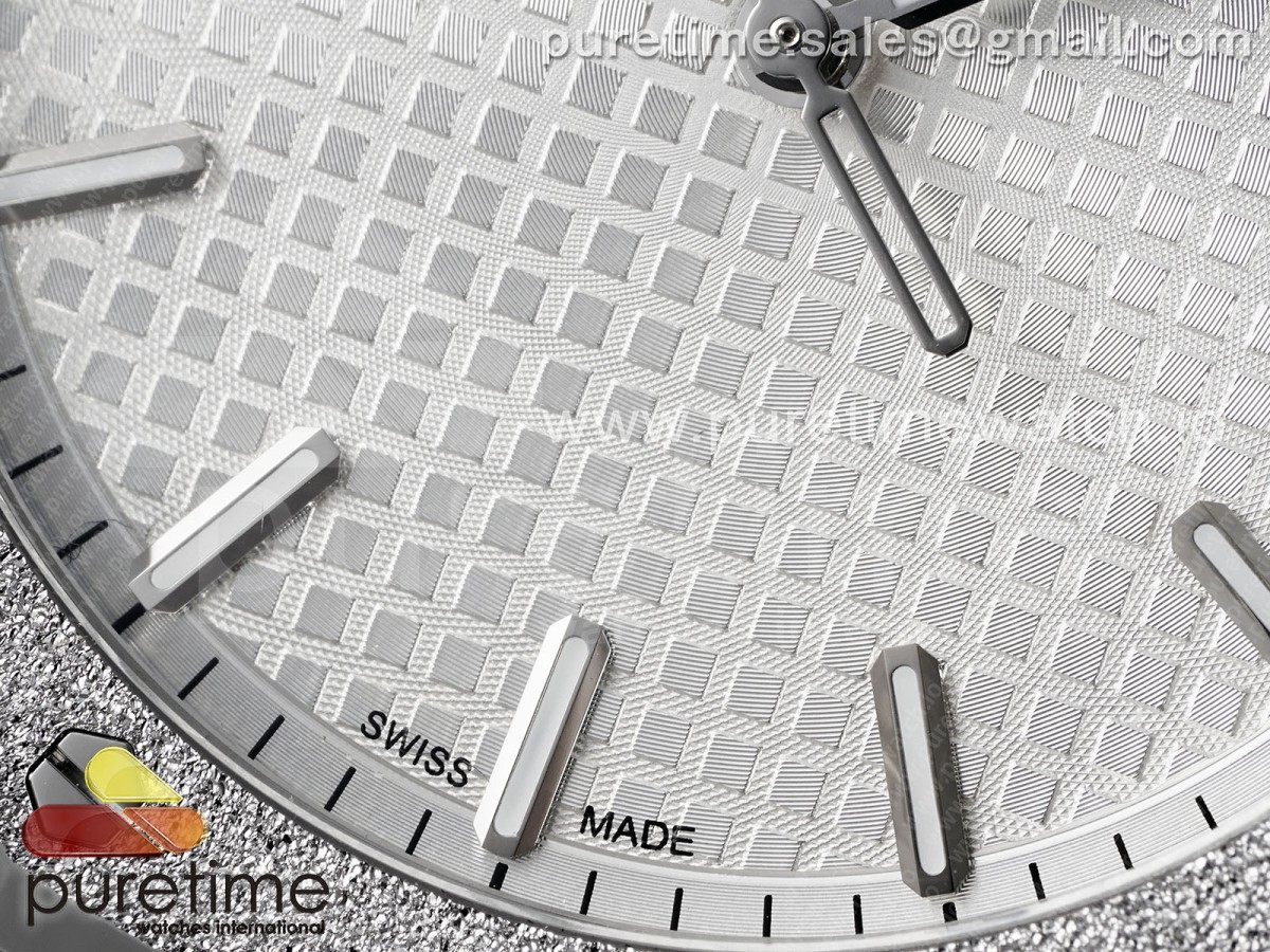 Royal Oak 41mm 15500 Gefrorene SS APSF White Textured Zifferblatt auf SS Armband SA4302 – Bild 26