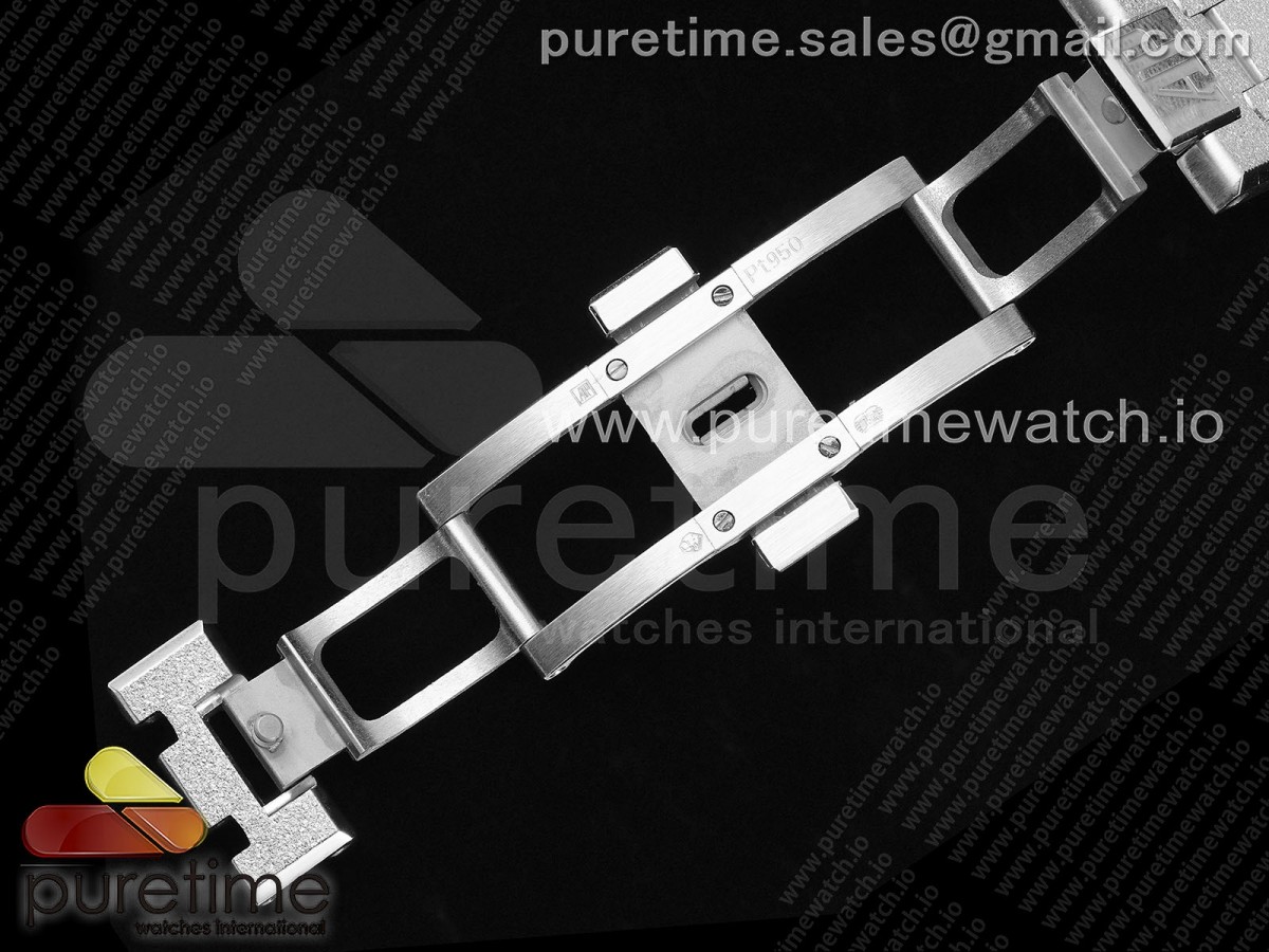 Royal Oak 41mm 15500 Gefrorene SS APSF White Textured Zifferblatt auf SS Armband SA4302 – Bild 17