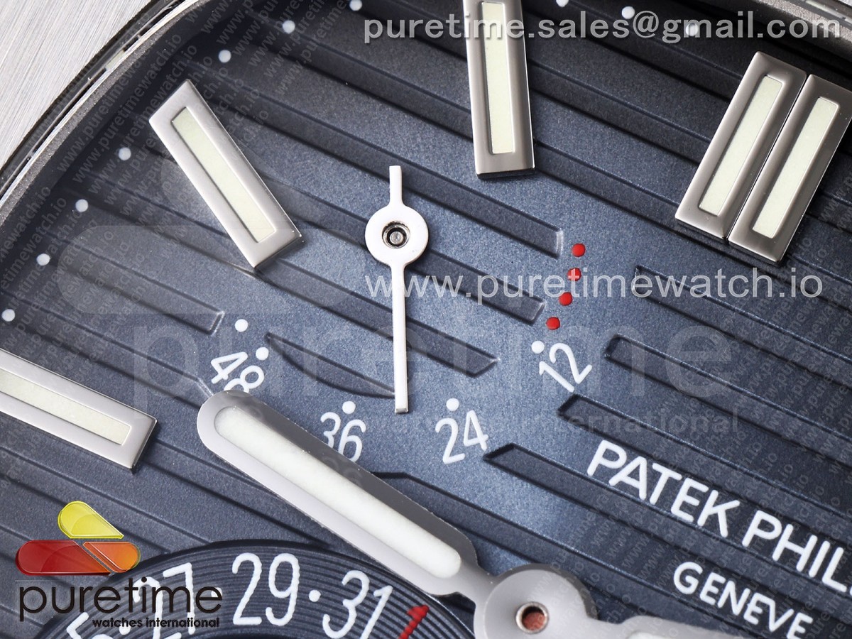 Nautilus 5712 SS PPF 1:1 Best Edition Blue Dial on Black Leather Strap A240 Super Clone V2 - Image 6