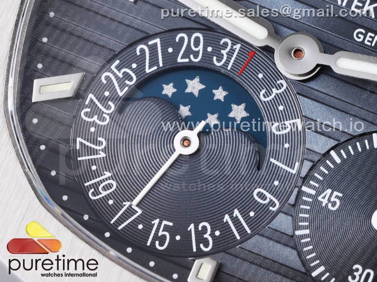 Nautilus 5712 SS PPF 1:1 Best Edition Blue Dial on Black Leather Strap A240 Super Clone V2 - Image 10