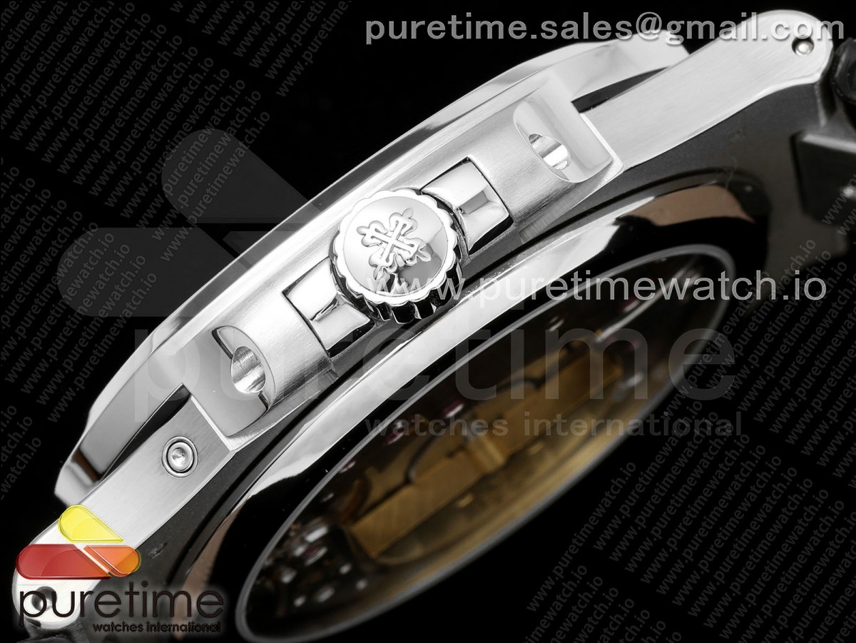 Nautilus 5712 SS PPF 1:1 Best Edition Blue Dial on Black Leather Strap A240 Super Clone V2 - Image 7