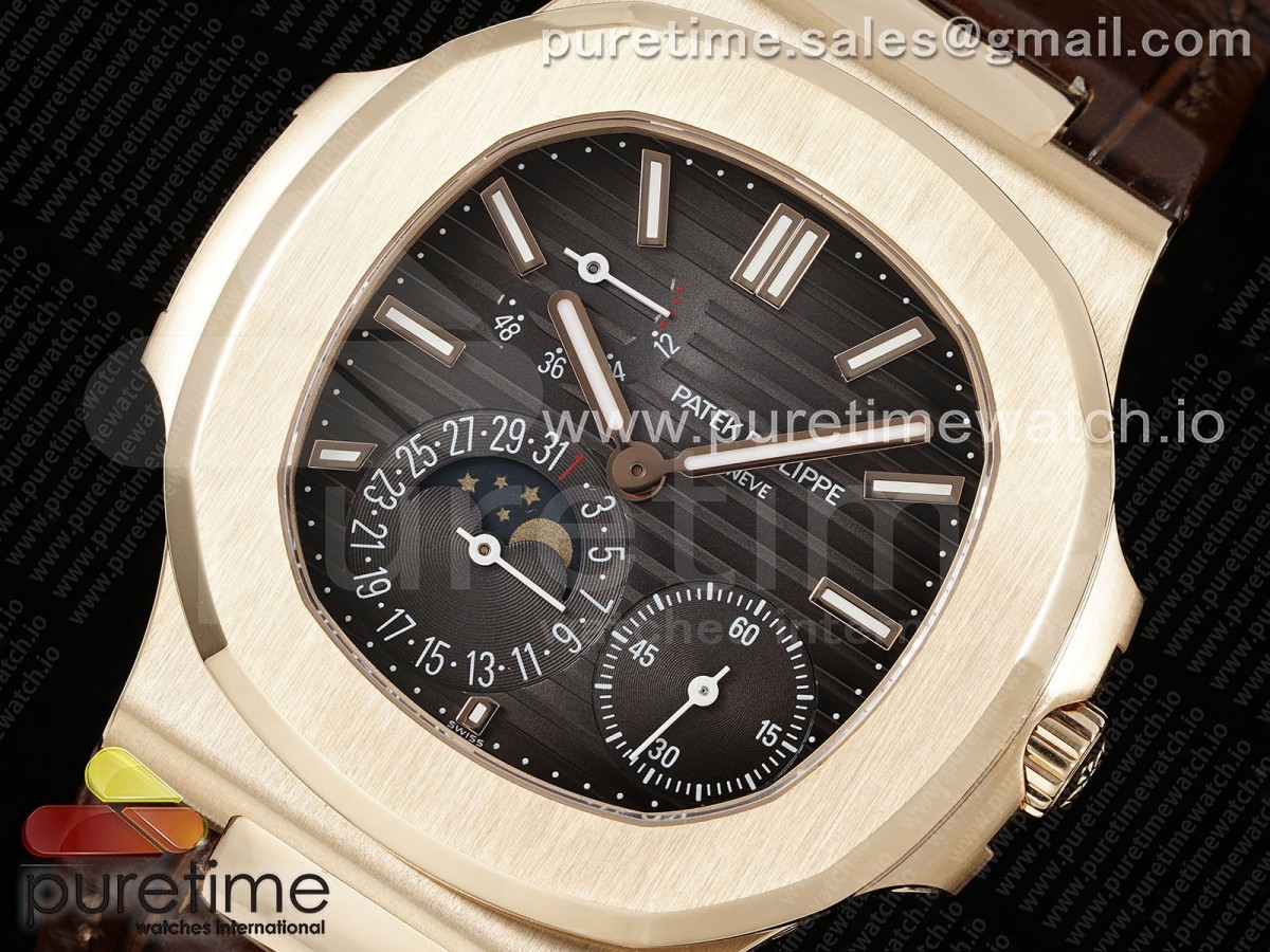 Nautilus 5712 RG PPF Cadran brun sur la ceinture en cuir brun A240 V2 – Image 2
