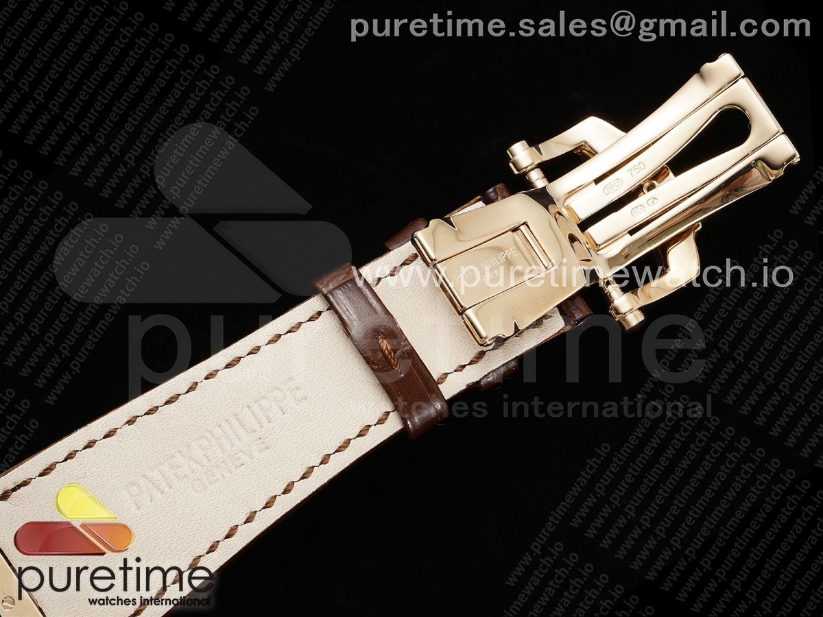 Nautilus 5712 RG PPF Cadran brun sur la ceinture en cuir brun A240 V2 – Image 11