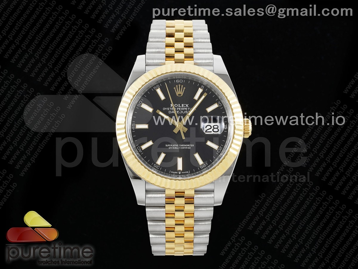 DateJust 41 126333 Clean 1:1 Best Edition 904L Steel Black Stick Dial on SS/YG Jubilee Bracelet VR3235 - Image 26