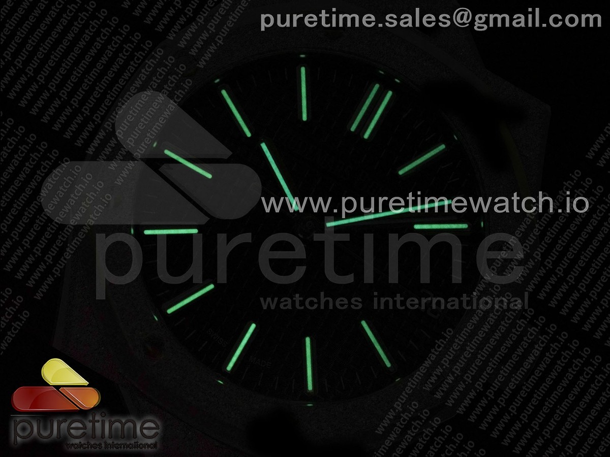 Royal Oak 41mm 15500 Frosted SS APSF 1:1 Best Edition Black Textured Dial on SS Bracelet SA4302 Super Clone V2 - Image 19