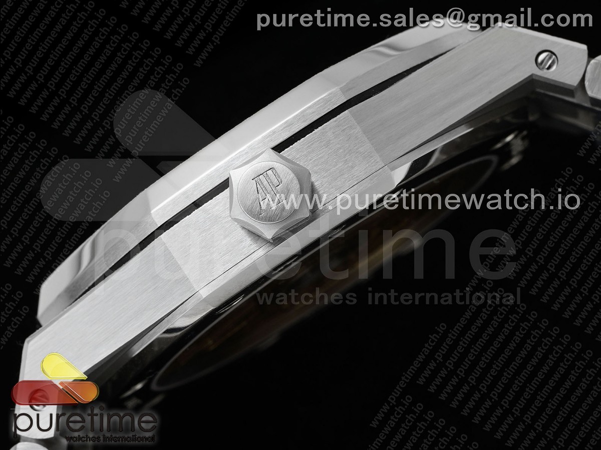 Royal Oak 41mm 15500 Frosted SS APSF 1:1 Best Edition Black Textured Dial on SS Bracelet SA4302 Super Clone V2 - Image 15