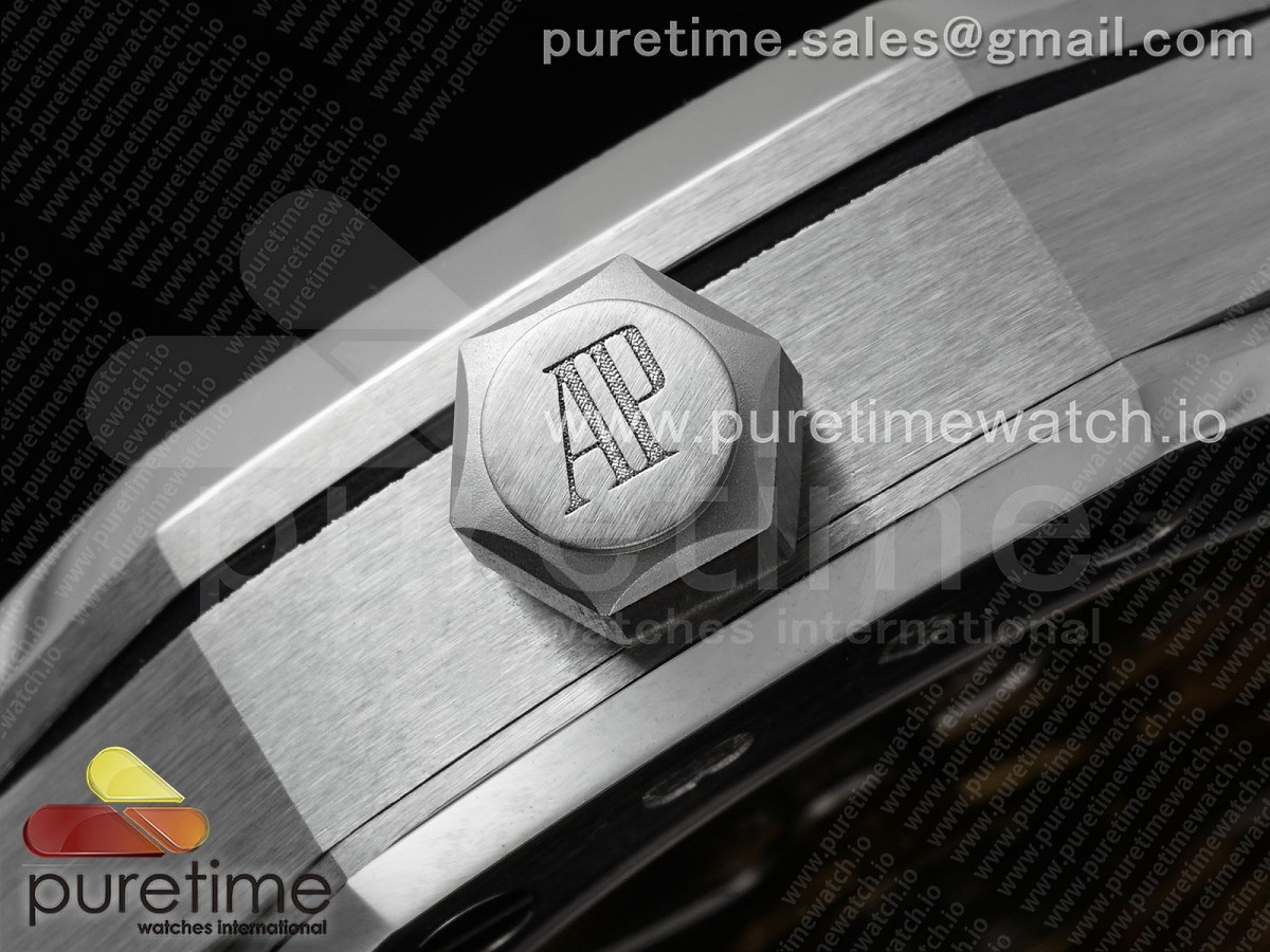 Royal Oak 41mm 15500 Frosted SS APSF 1:1 Best Edition Black Textured Dial on SS Bracelet SA4302 Super Clone V2 - Image 14