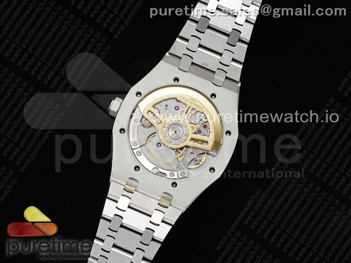 Royal Oak 41mm 15500 Frosted SS APSF 1:1 Best Edition Black Textured Dial on SS Bracelet SA4302 Super Clone V2 - Image 9