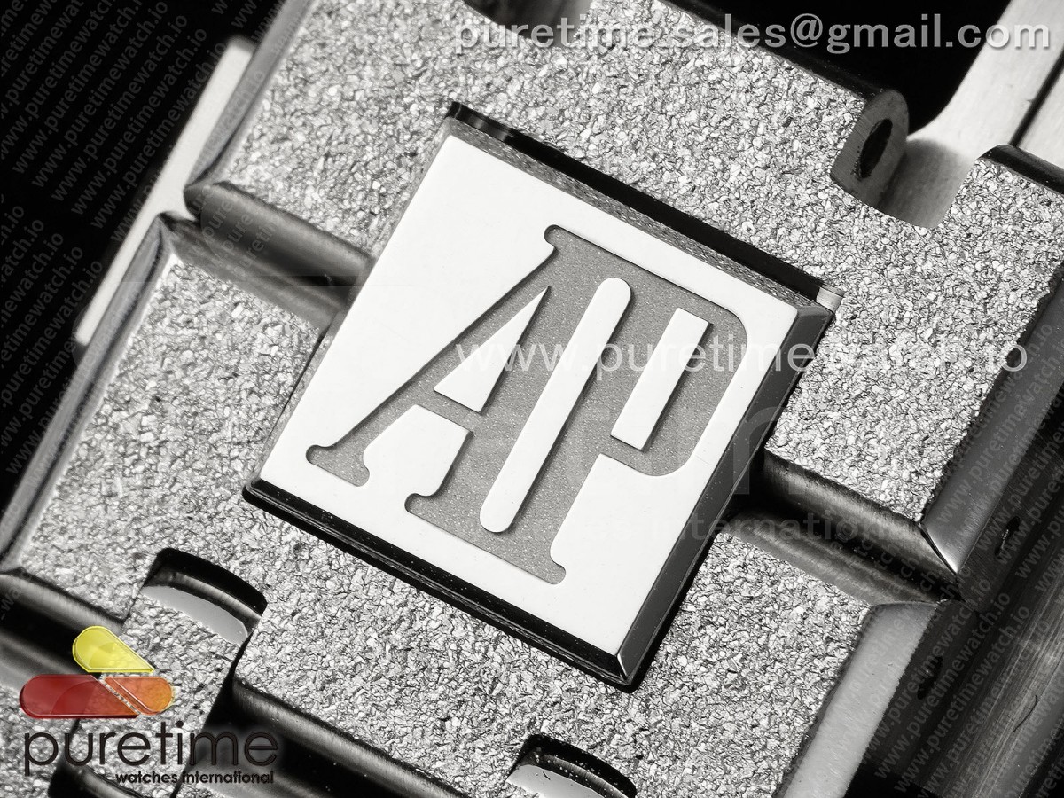 Royal Oak 41mm 15500 Frosted SS APSF 1:1 Best Edition Black Textured Dial on SS Bracelet SA4302 Super Clone V2 - Image 25