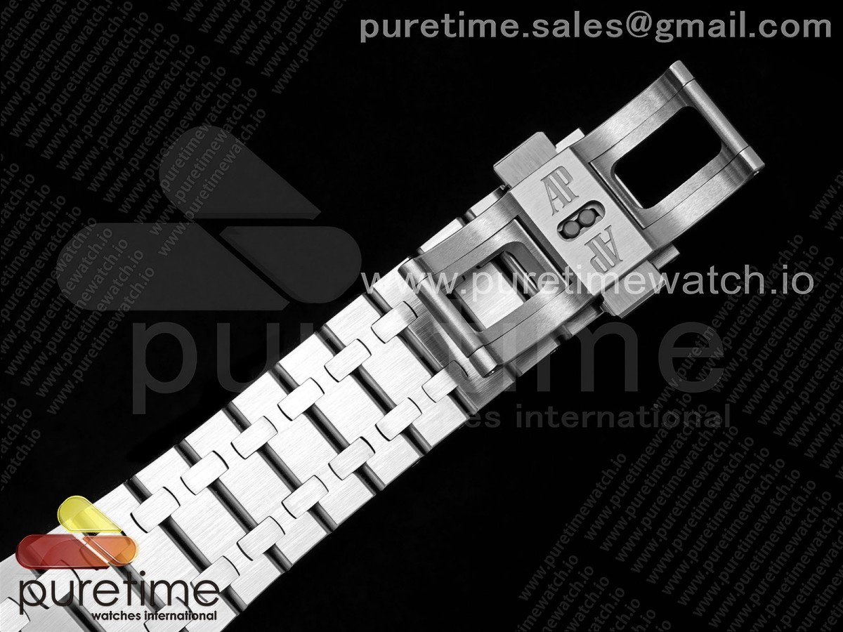 Royal Oak 41mm 15500 Frosted SS APSF 1:1 Best Edition Black Textured Dial on SS Bracelet SA4302 Super Clone V2 - Image 24