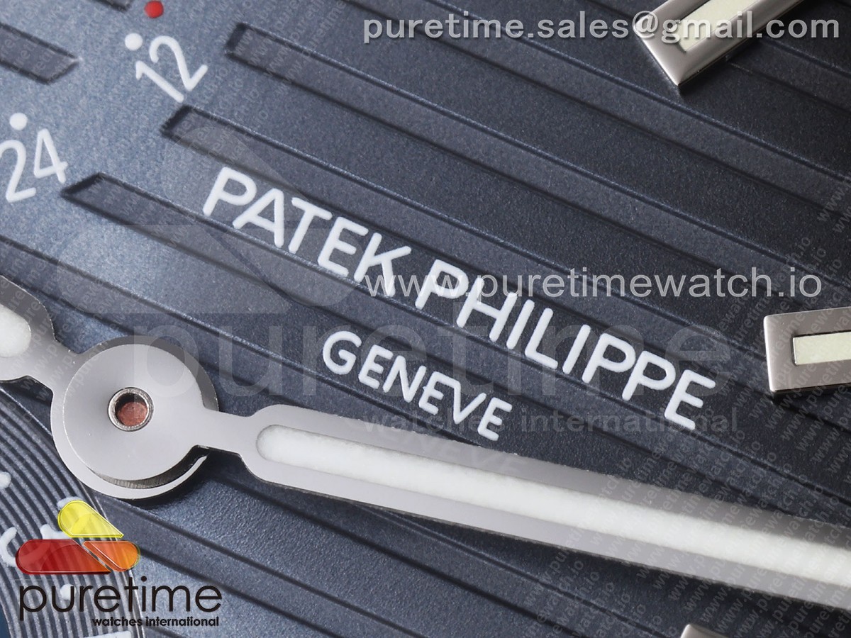 Nautilus 5712 SS PPF 1:1 Best Edition Blue Dial on Black Leather Strap A240 Super Clone V2 - Image 6
