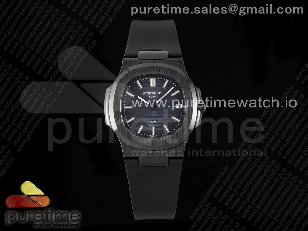 AET Nautilus 5711 Black Ceramic AMGF Best Edition Blue Dial on Black Rubber Strap MIYOTA 9015 - Image 4