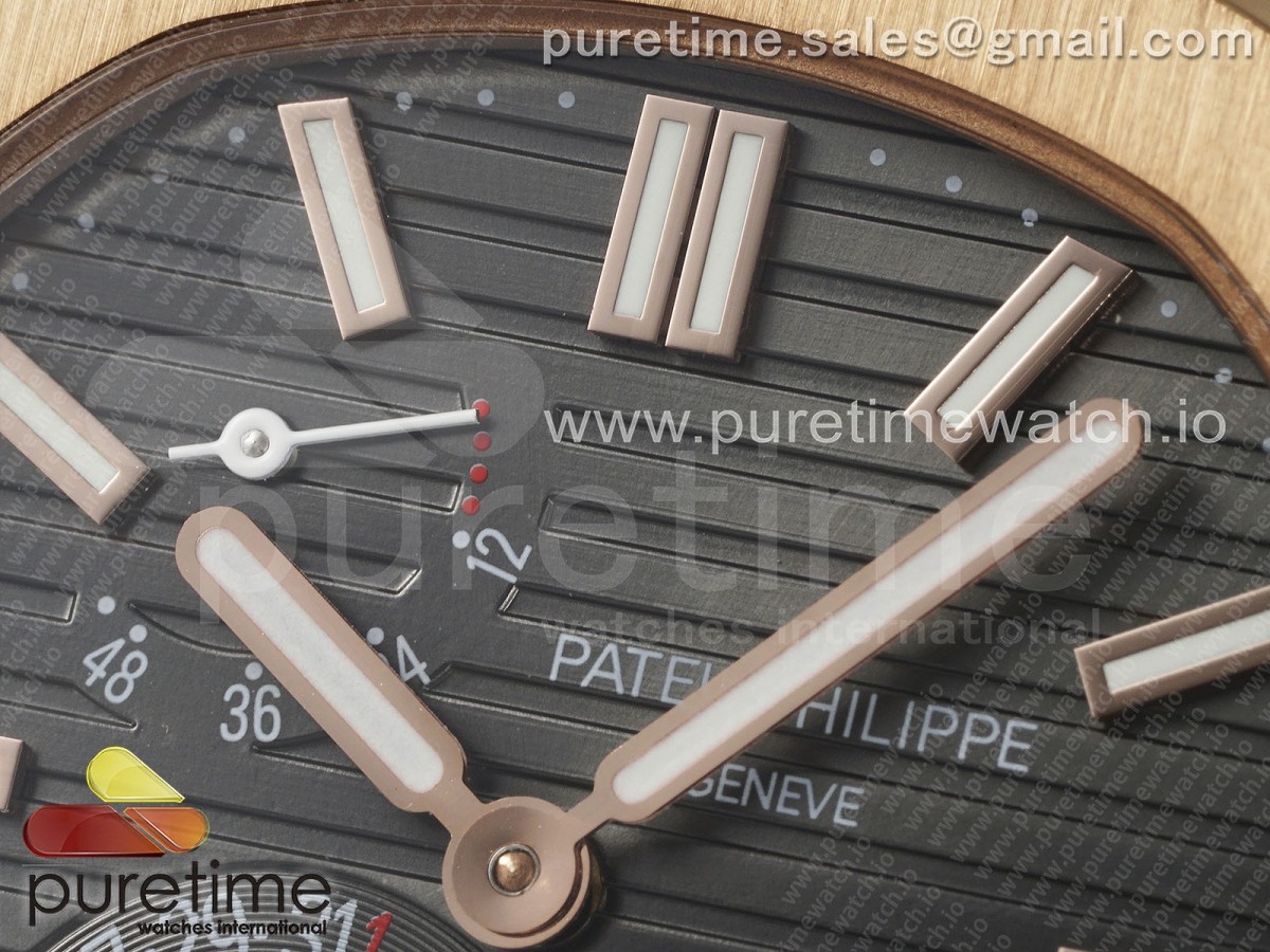 Nautilus 5712 RG YSF 1:1 Best Edition Gray Dial on Brown Leather Strap A240 - Image 5